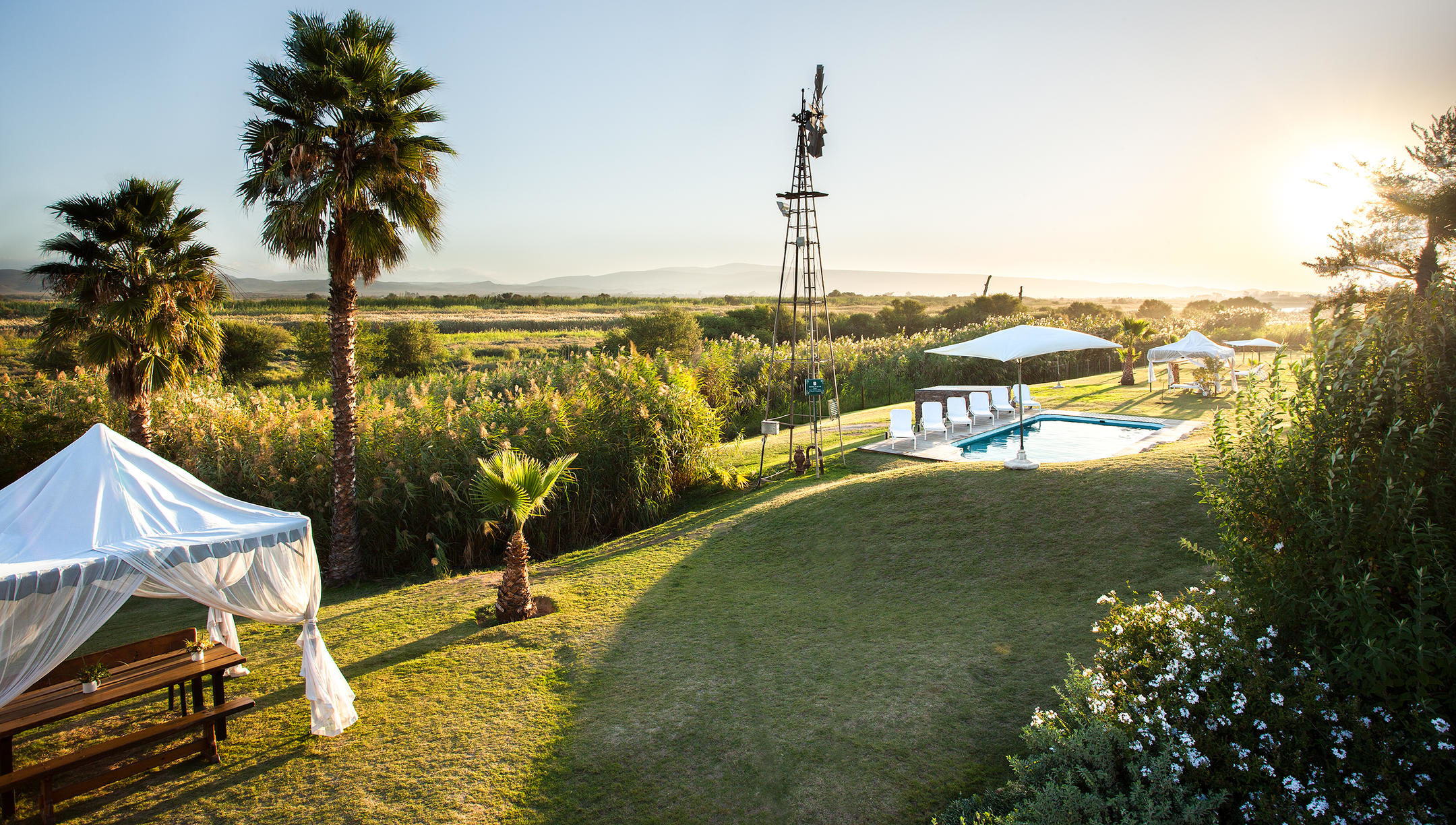 Salt water pool at De Zeekoe Guest Farm