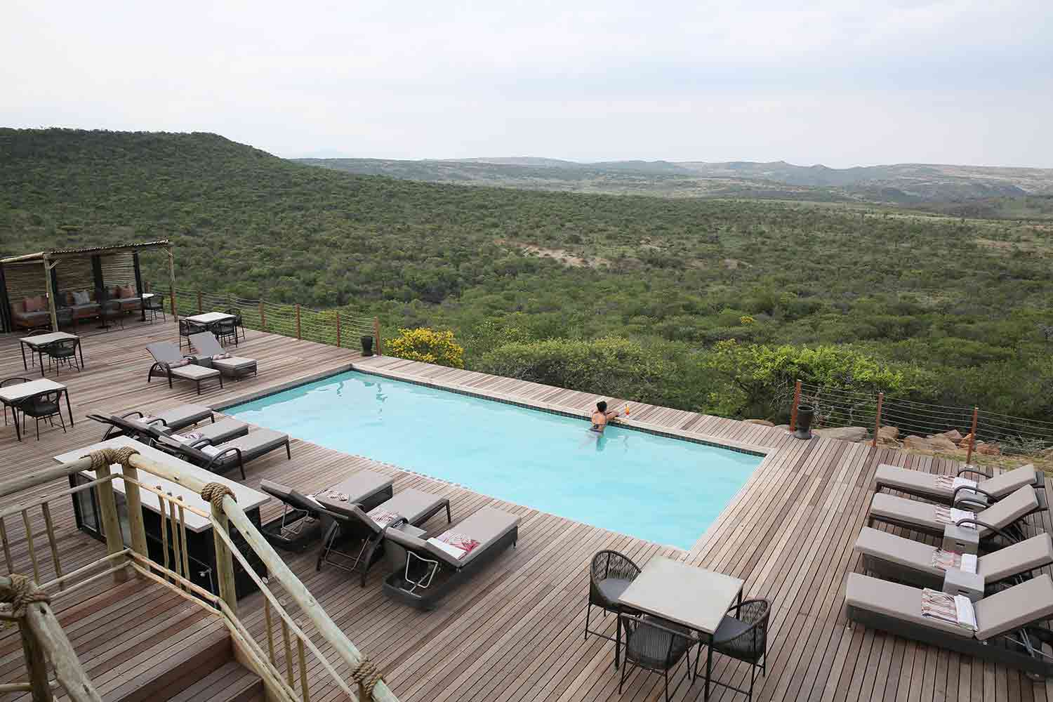 The pool overlooking the gorgeous Nambiti Private Game Reserve