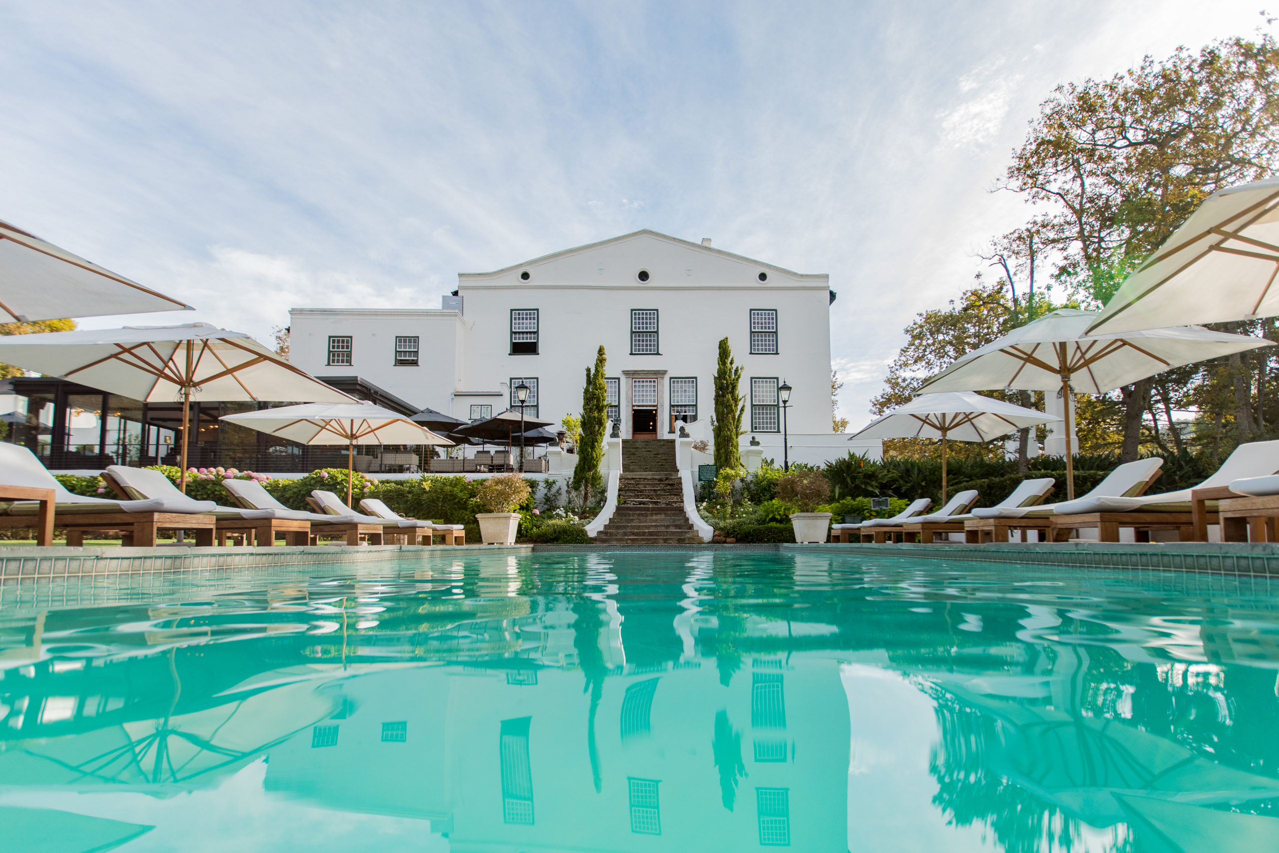 The inviting pool at the Alphen Boutique Hotel