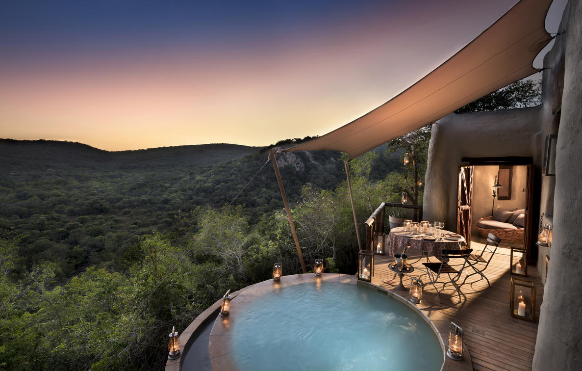 Phinda Rock Lodge Pool and View