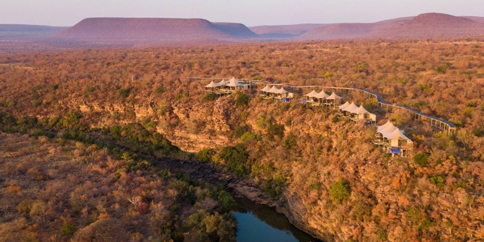 Panorama photo of the Noka Camp at Lepogo Lodge