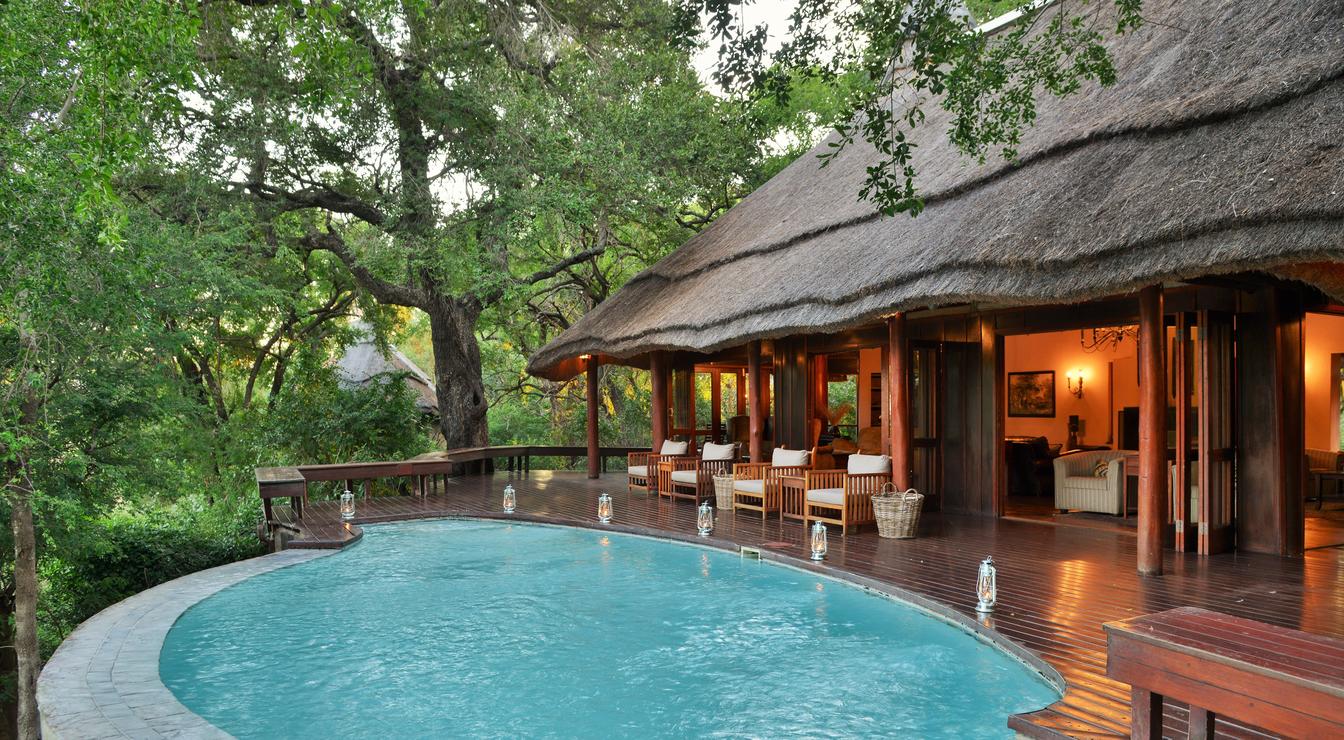 The relaxing and tranquil pool deck at Imbali Safari Lodge