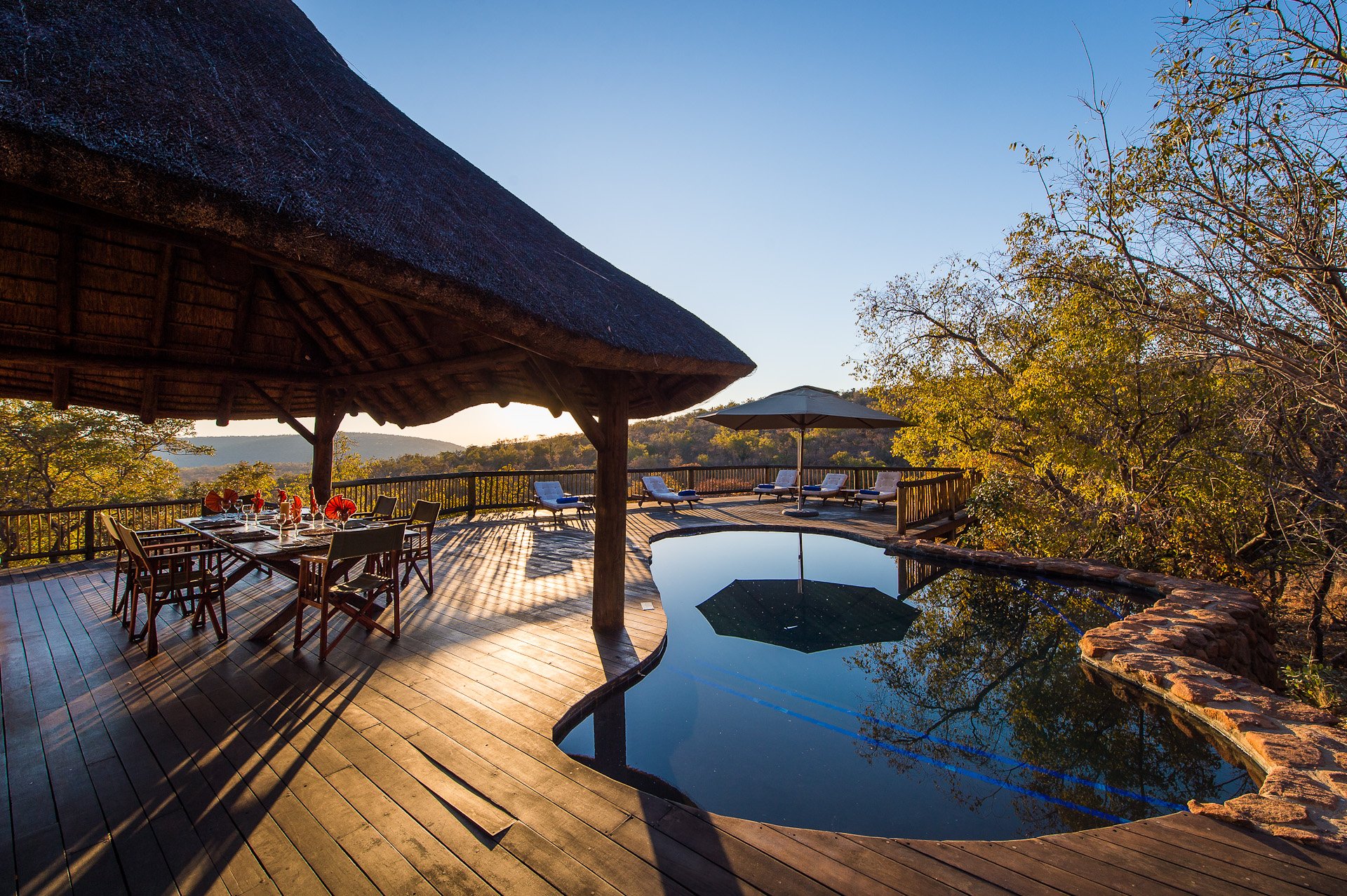 The view from the pool at Tshwene Lodge