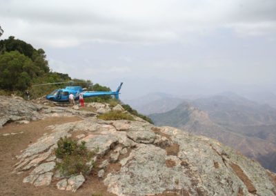 Heli flight through the Ndoto mountain range